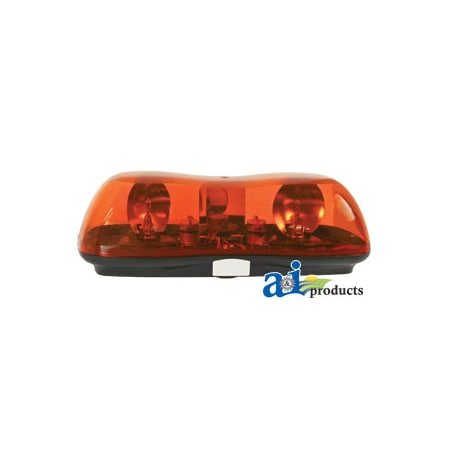 A & I Products Rotating Beacon, Amber, Dual Bar, Bolt Mount 8.2" x6.6" x17.7" A-VLC2096